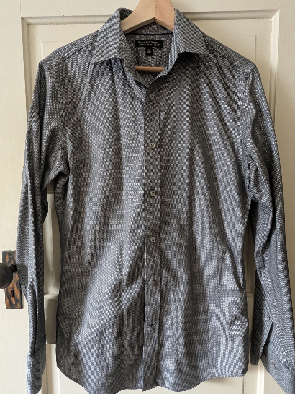 Banana Republic Men's Gray Textured Dress Shirt